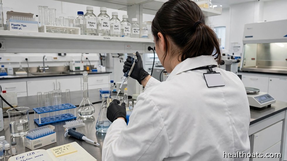 Forskare som samarbetar vid ett mikroskop i ett modernt laboratorium.